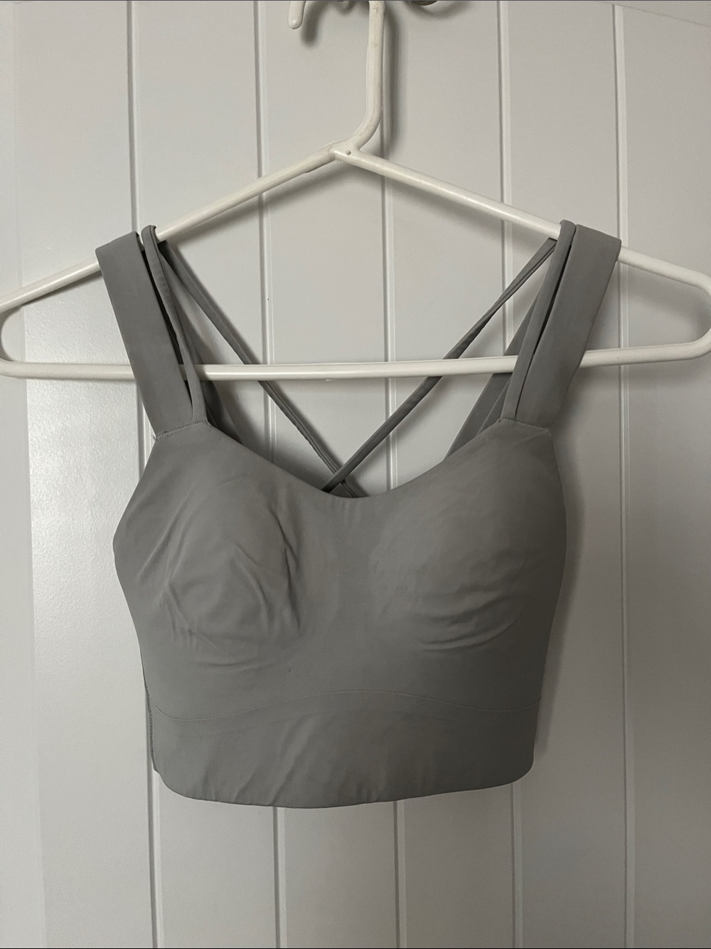 lululemon athletica Gray Longline Cross-Strap Sports Bra